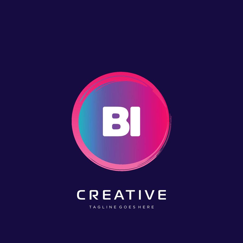 BI  initial logo With Colorful template vector. vector