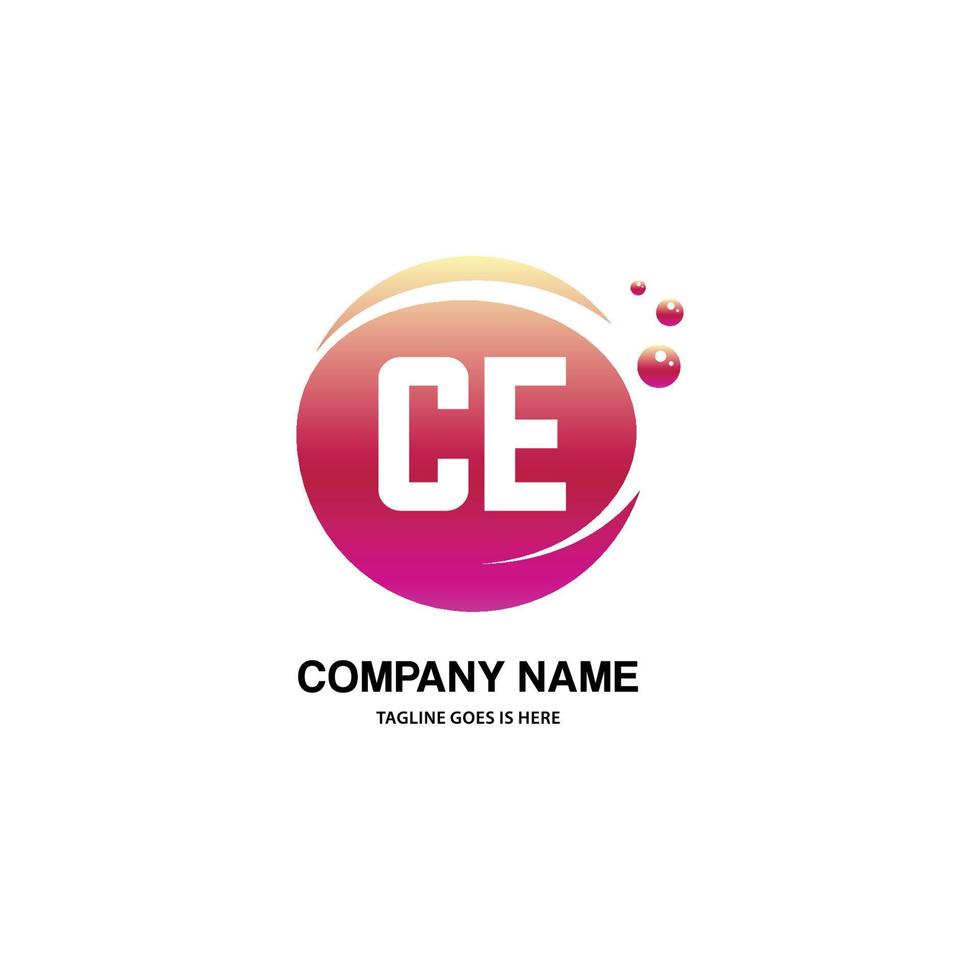 CE initial logo With Colorful Circle template vector