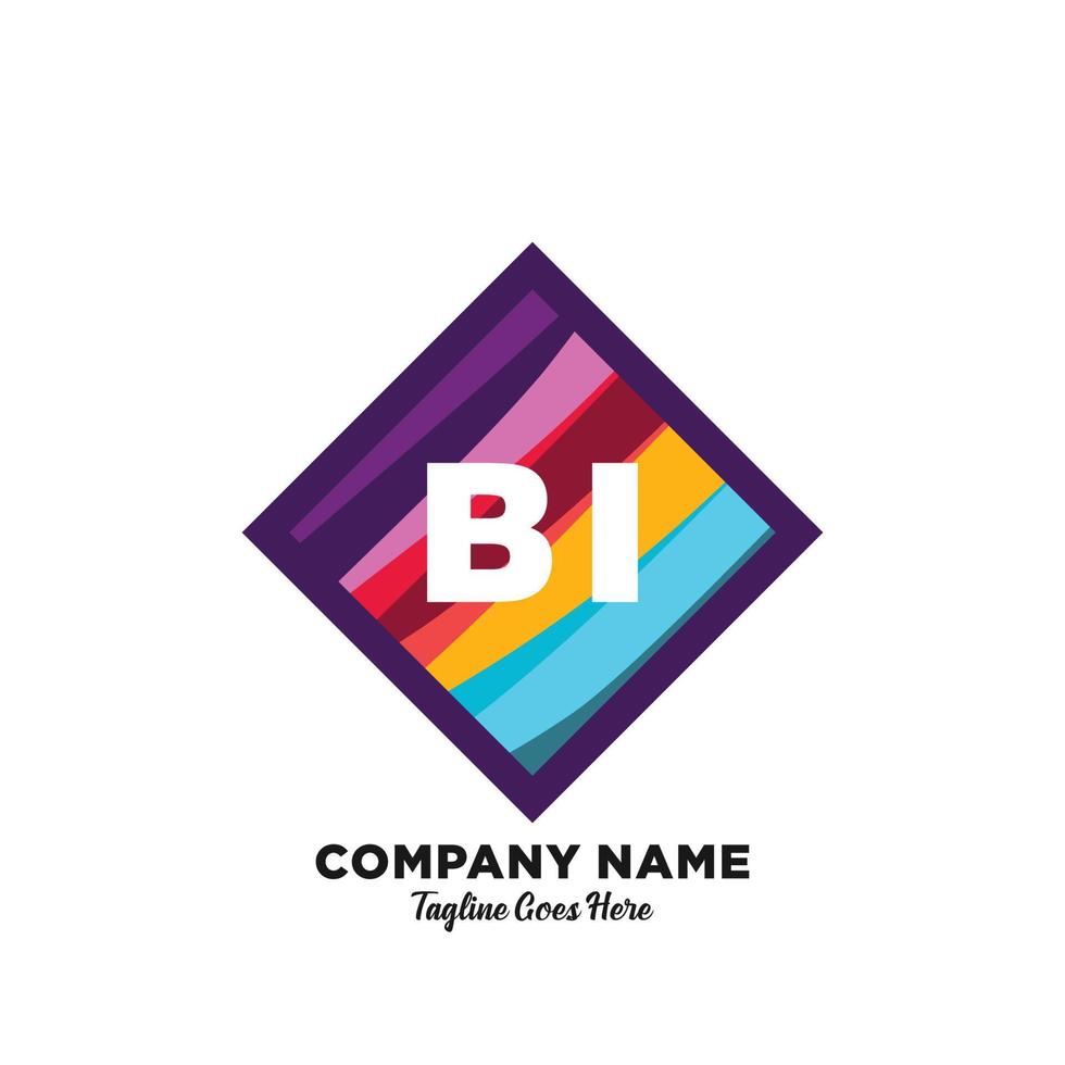 BI initial logo With Colorful template vector. vector