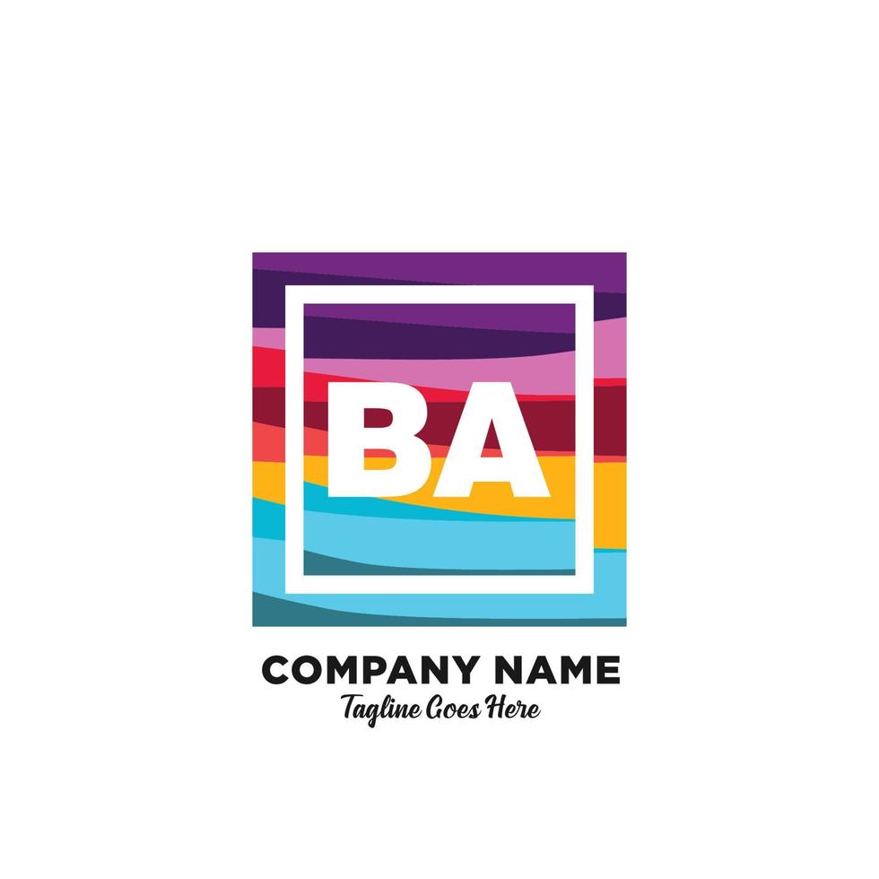 BA initial logo With Colorful template vector. vector