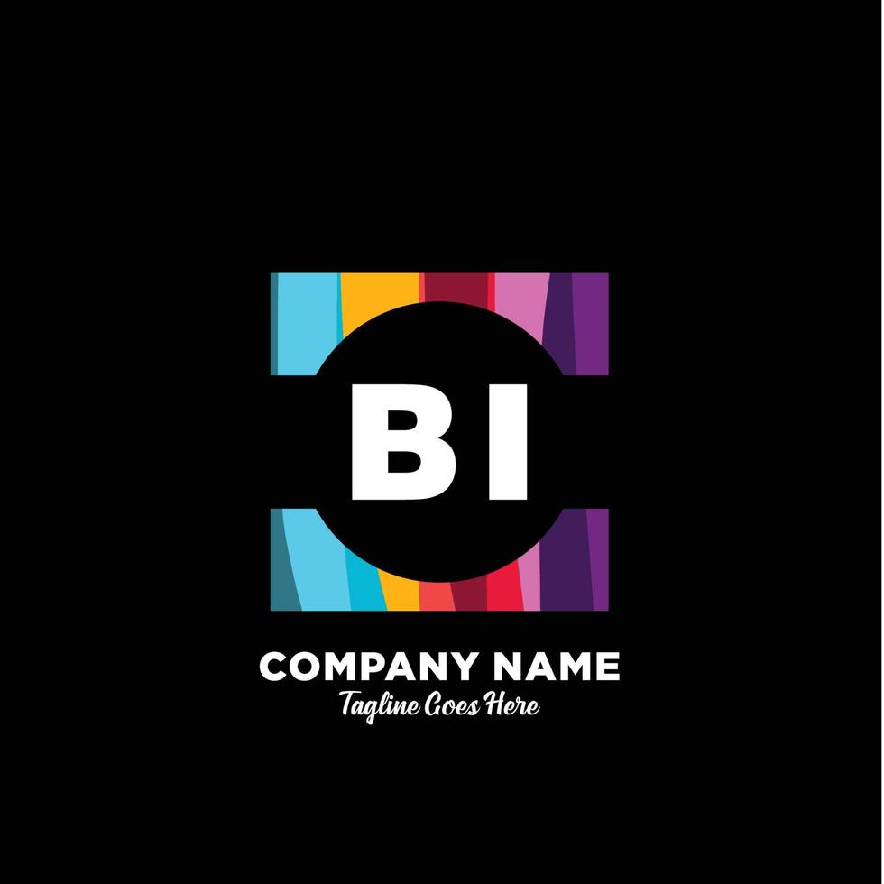 BI initial logo With Colorful template vector. vector