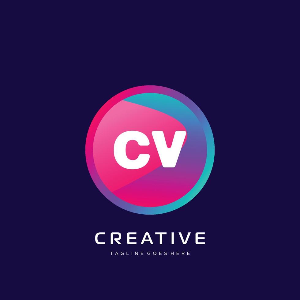 CV initial logo With Colorful template vector. vector