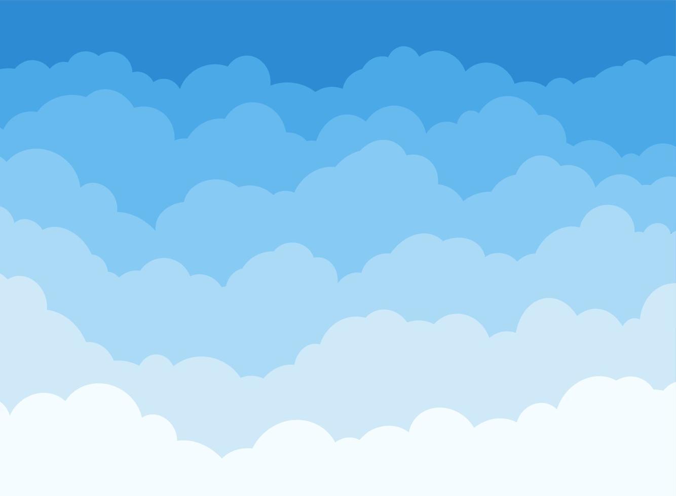 Sky and clouds. Cartoon cloudy pattern, flat air scene panorama for banner, comic cover and poster vector wallpaper background, texture