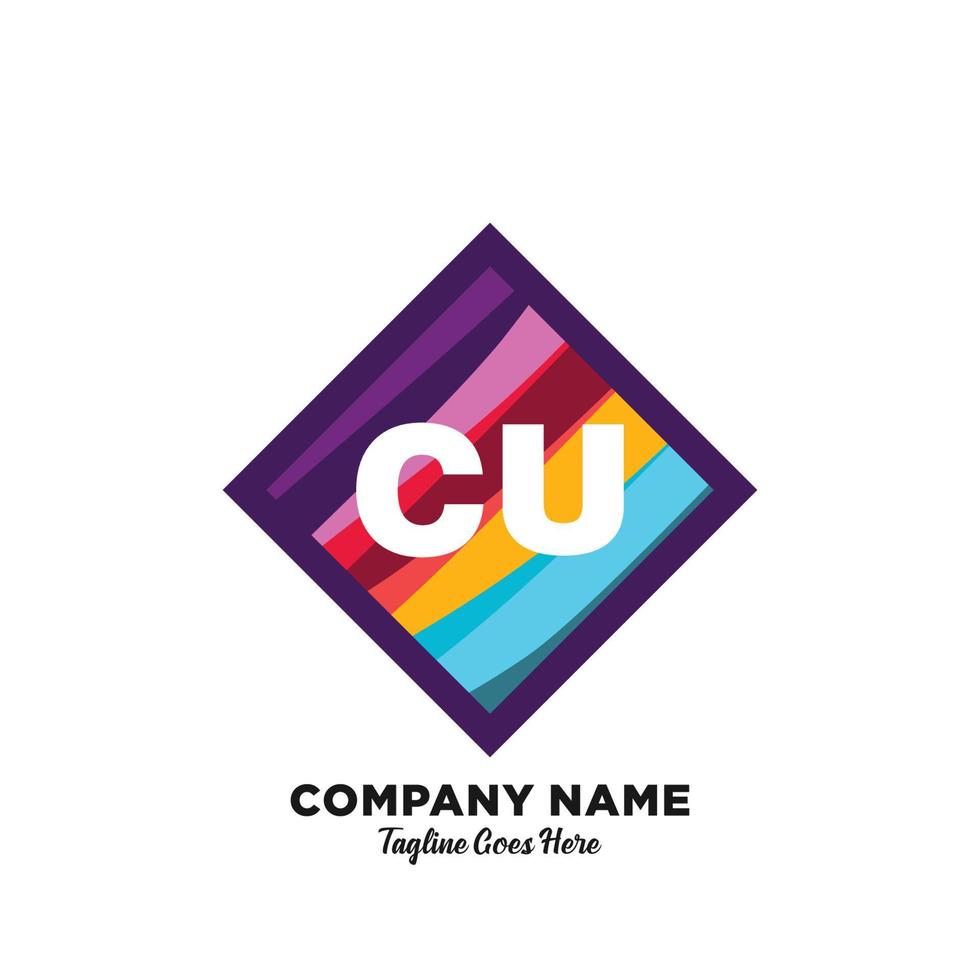 CU initial logo With Colorful template vector. vector