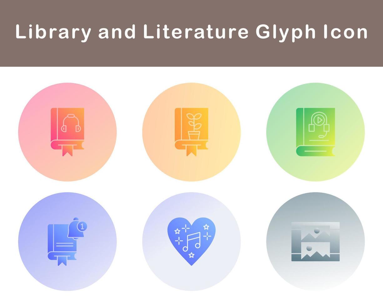 Library And Literature Vector Icon Set