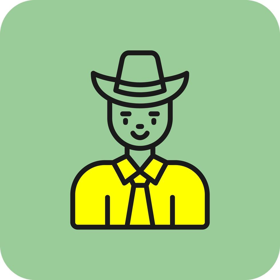 Cow Boy Vector Icon Design