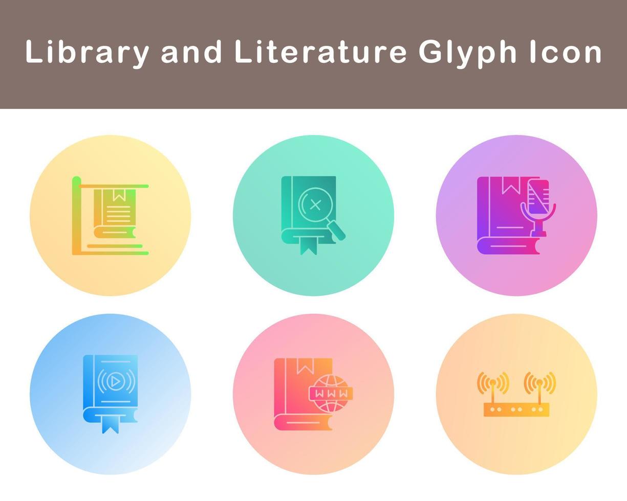 Library And Literature Vector Icon Set