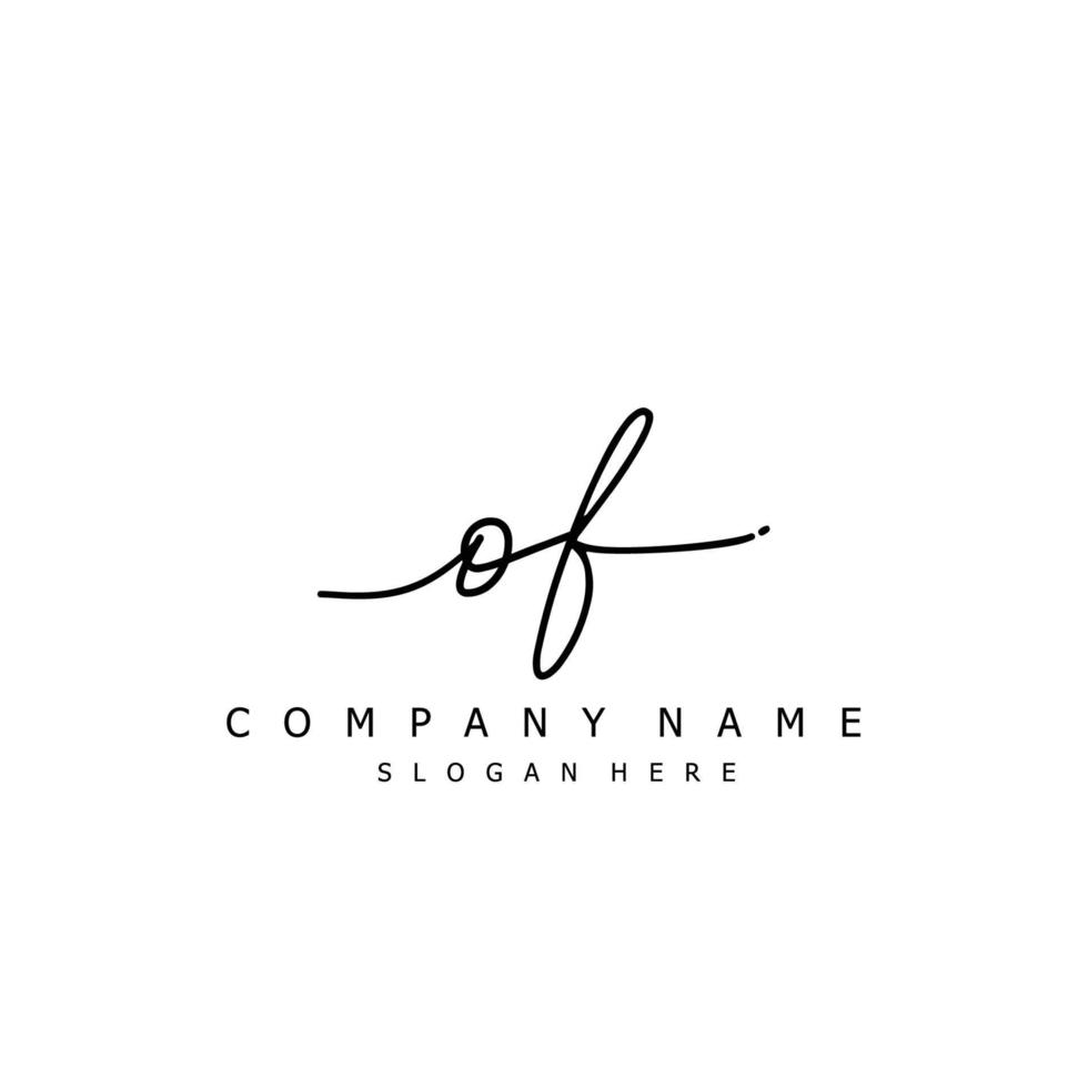 Initial OF handwriting of signature logo vector