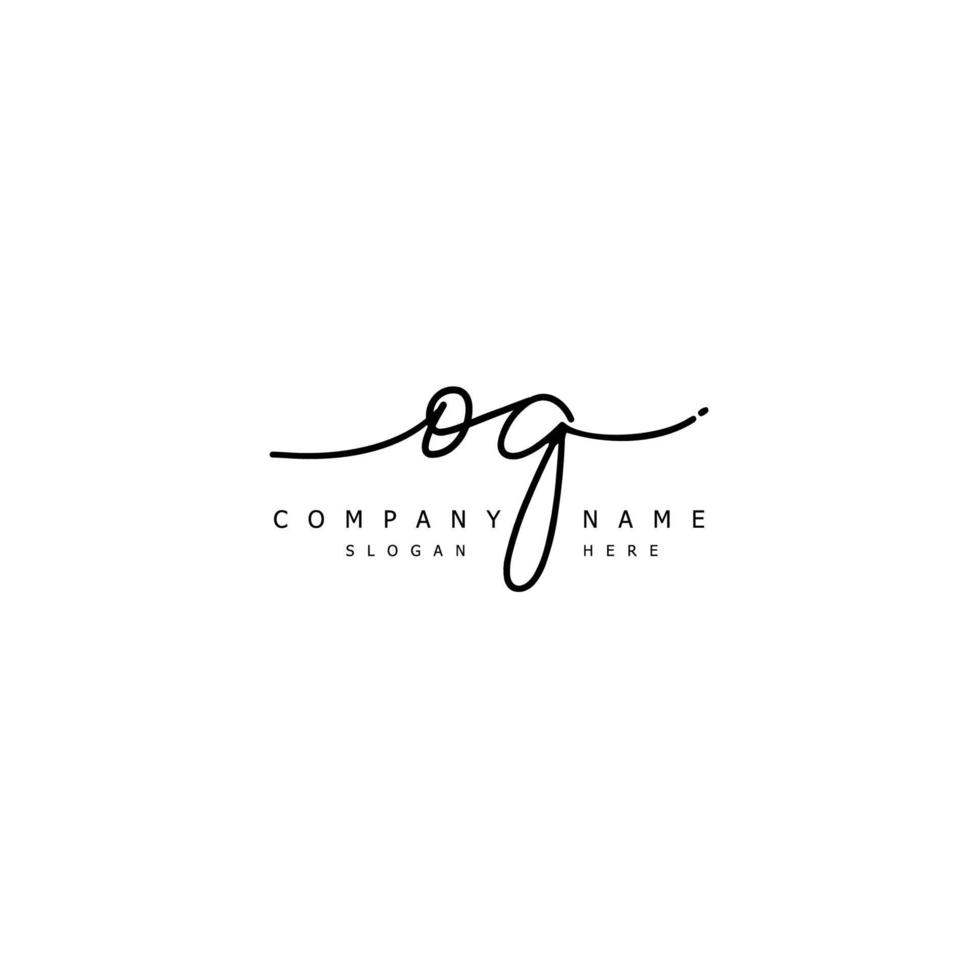 Initial OQ handwriting of signature logo vector