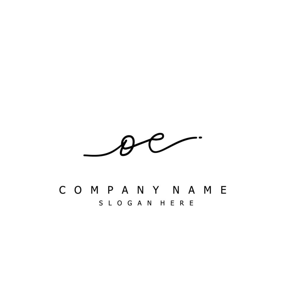 Initial OE handwriting of signature logo vector