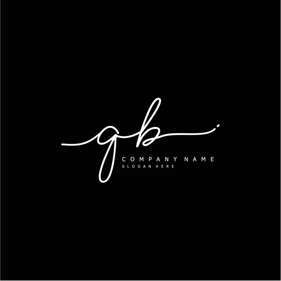 Initial QB handwriting of signature logo vector