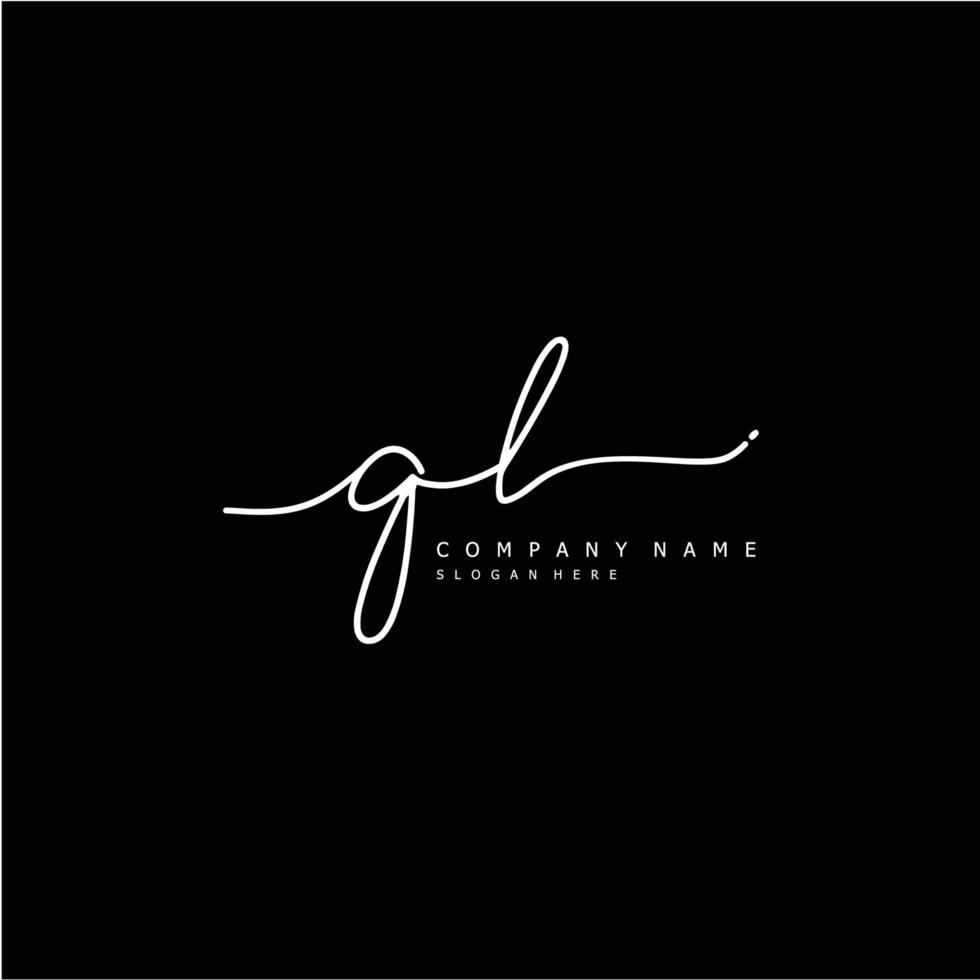 Initial QL handwriting of signature logo vector