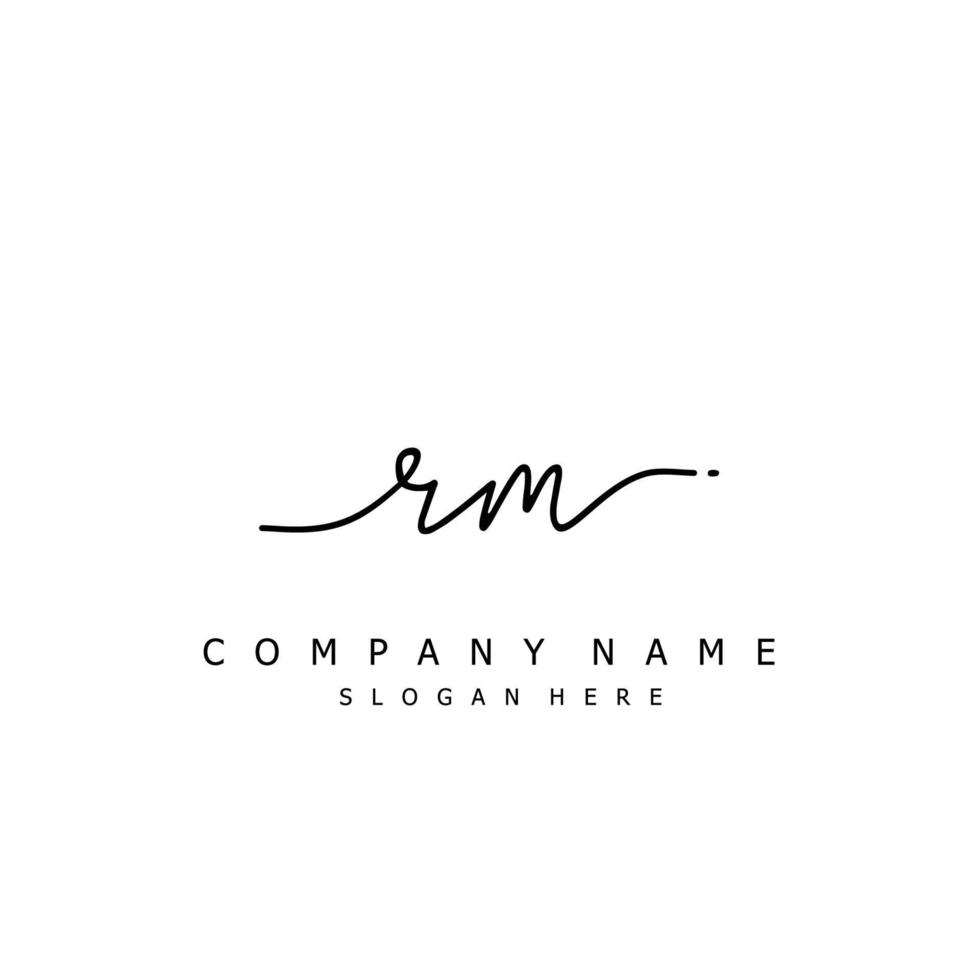 Initial RM handwriting of signature logo vector