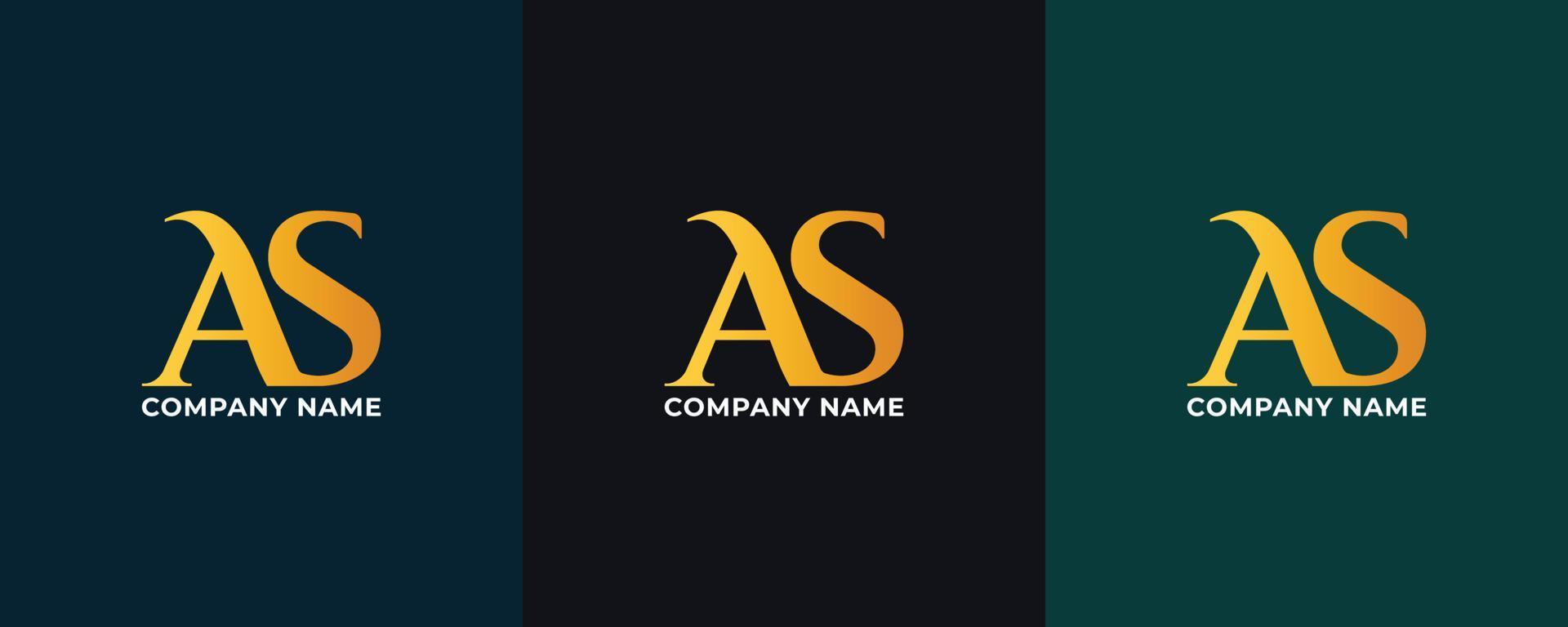 AS letter clean modern luxury and minimalist logo brand identity design vector