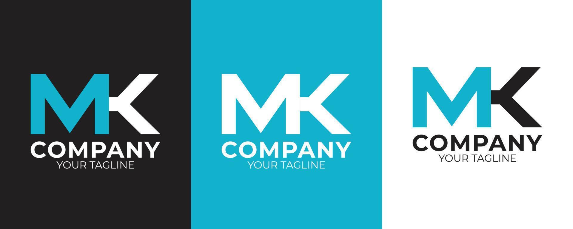 MK letter clean modern and minimalist logo brand identity design vector
