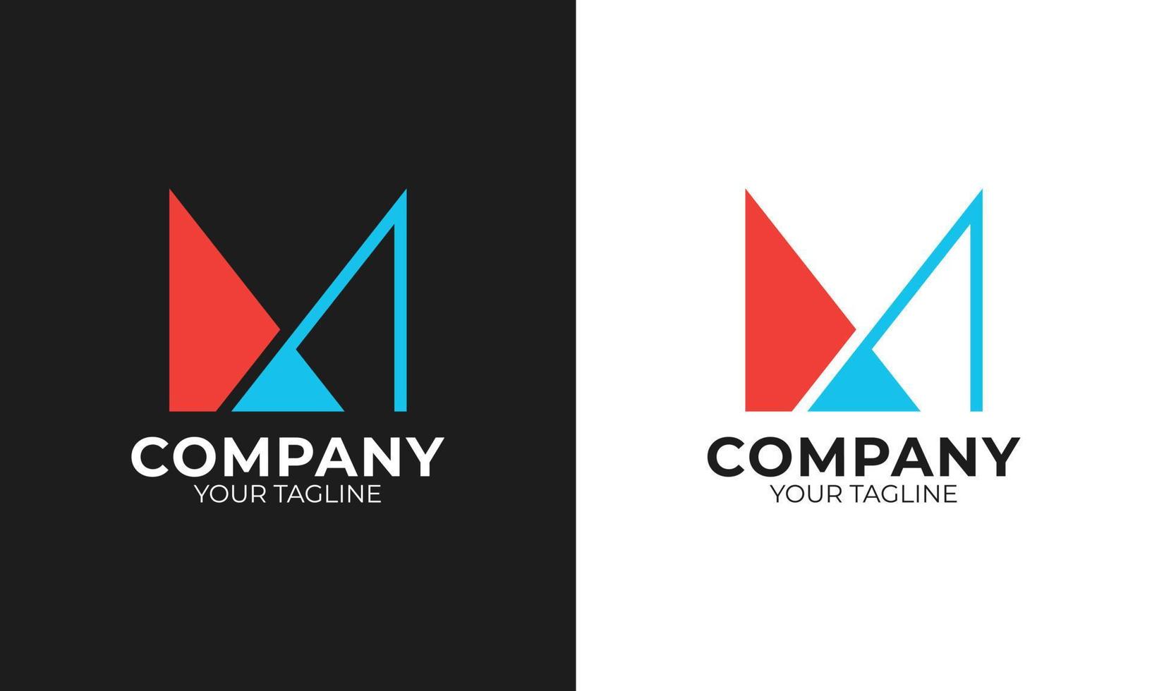 M letter clean modern and minimalist logo brand identity design vector