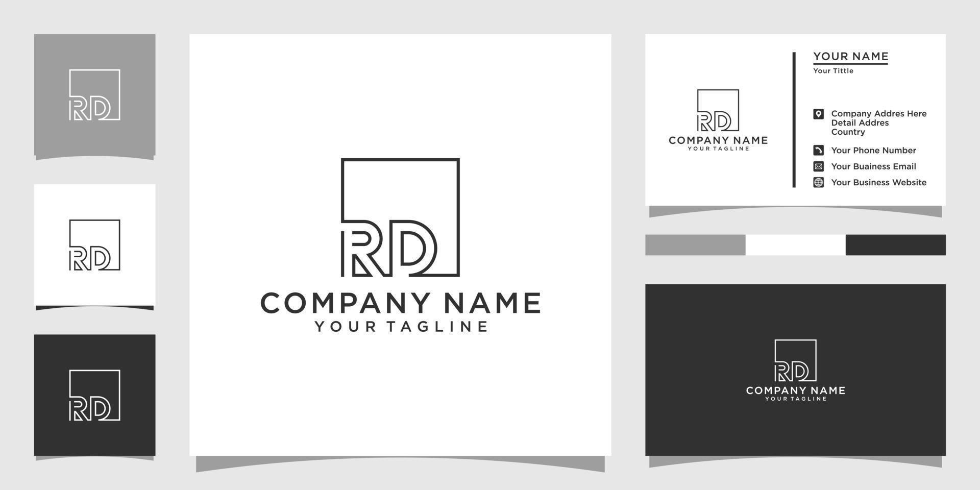 RD or DR initial letter logo design concept vector