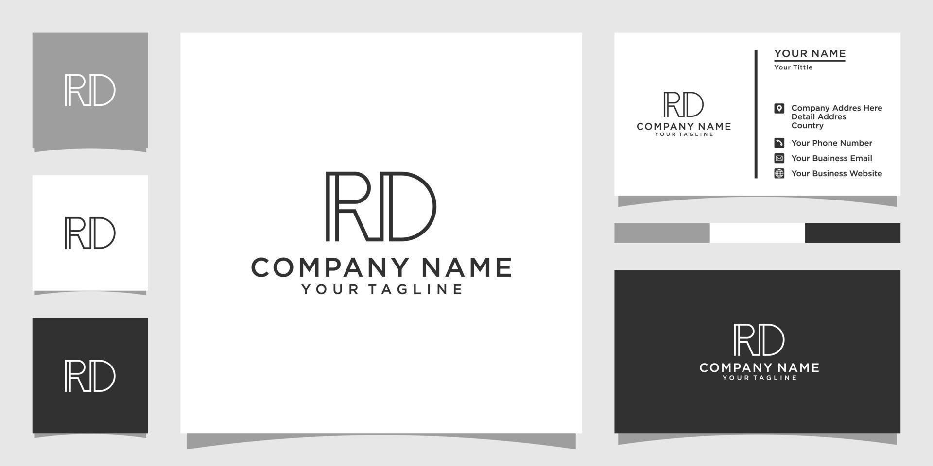 RD or DR initial letter logo design concept vector
