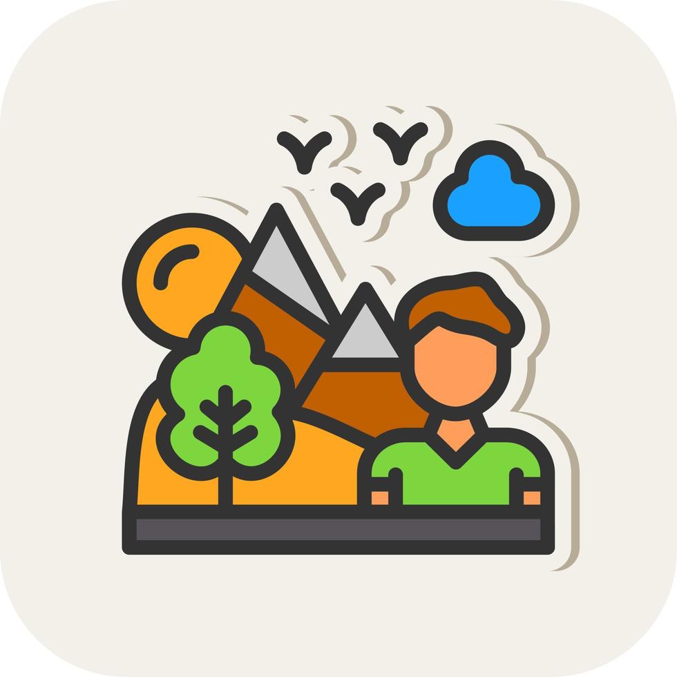 Hiking Vector Icon Design