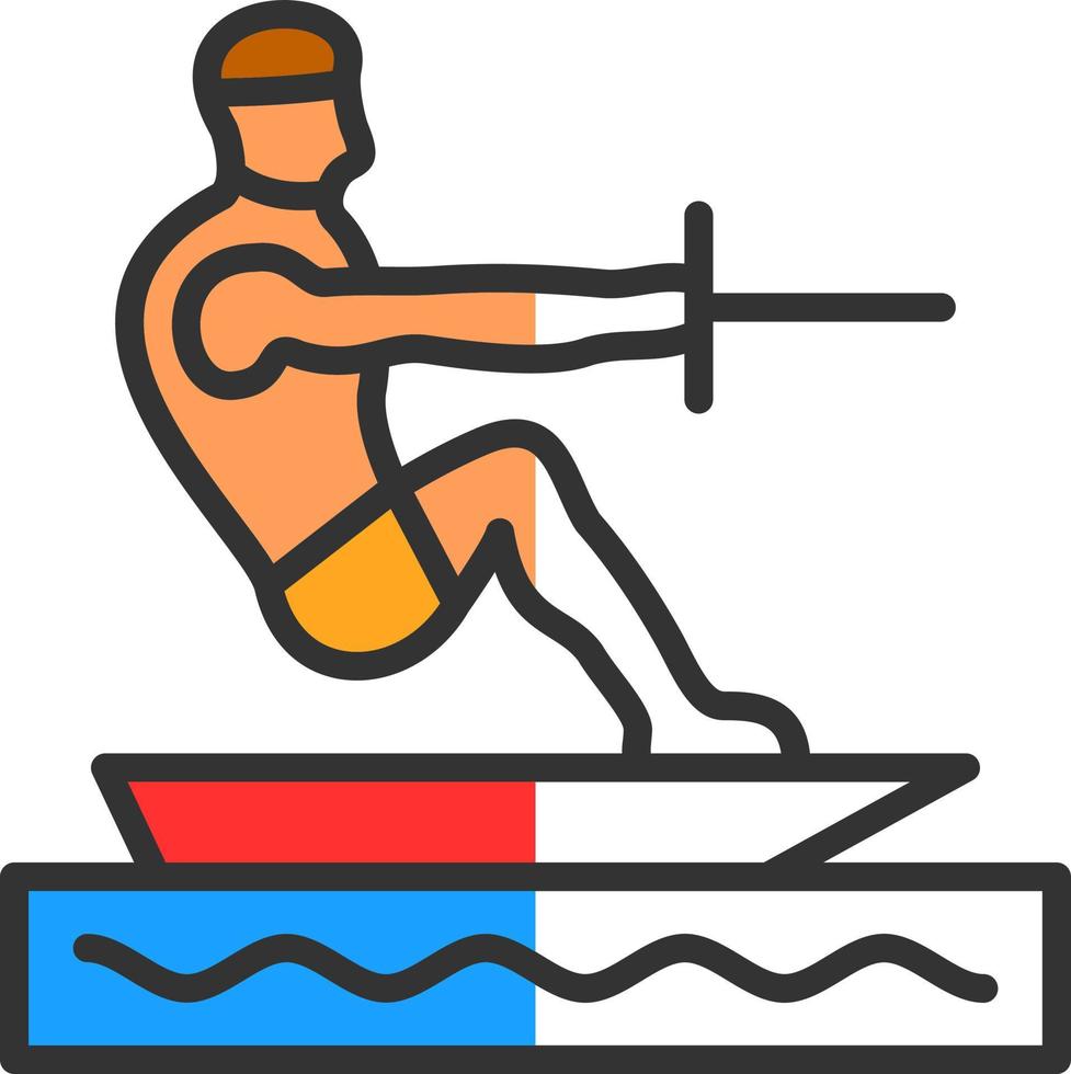 Barefoot Skiing Vector Icon Design