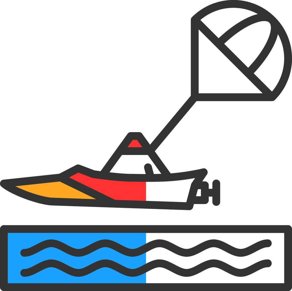 Parasailing Vector Icon Design