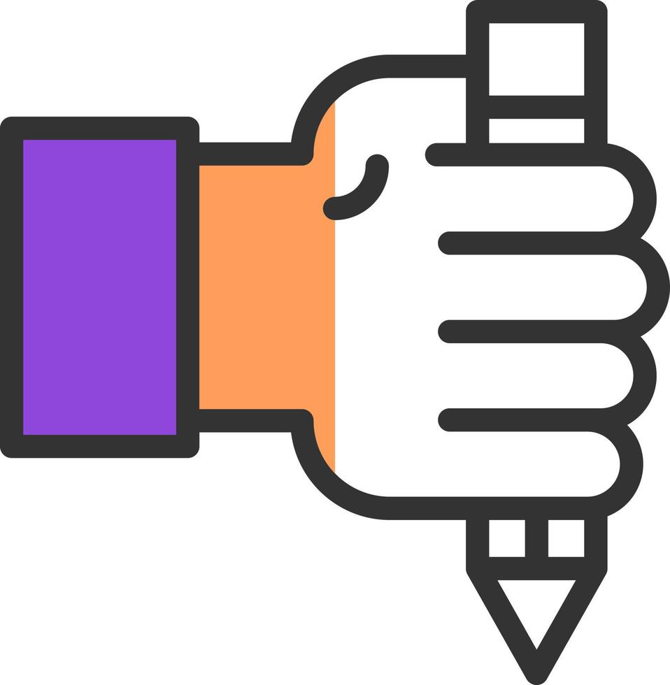 Hand And Pencil Vector Icon Design