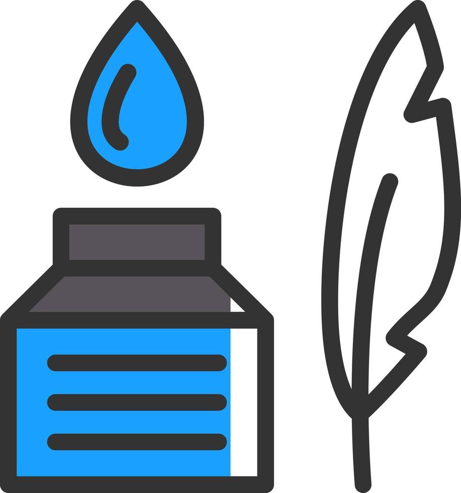 Feather And Ink Vector Icon Design