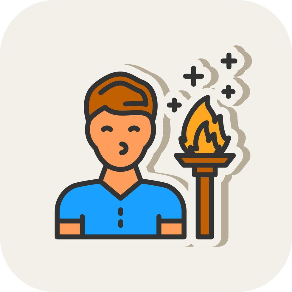 Fire Eater Man Vector Icon Design