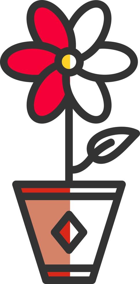 Flower Pot Vector Icon Design