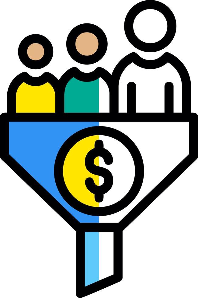 diseño de icono de vector de estratega de embudo de ventas