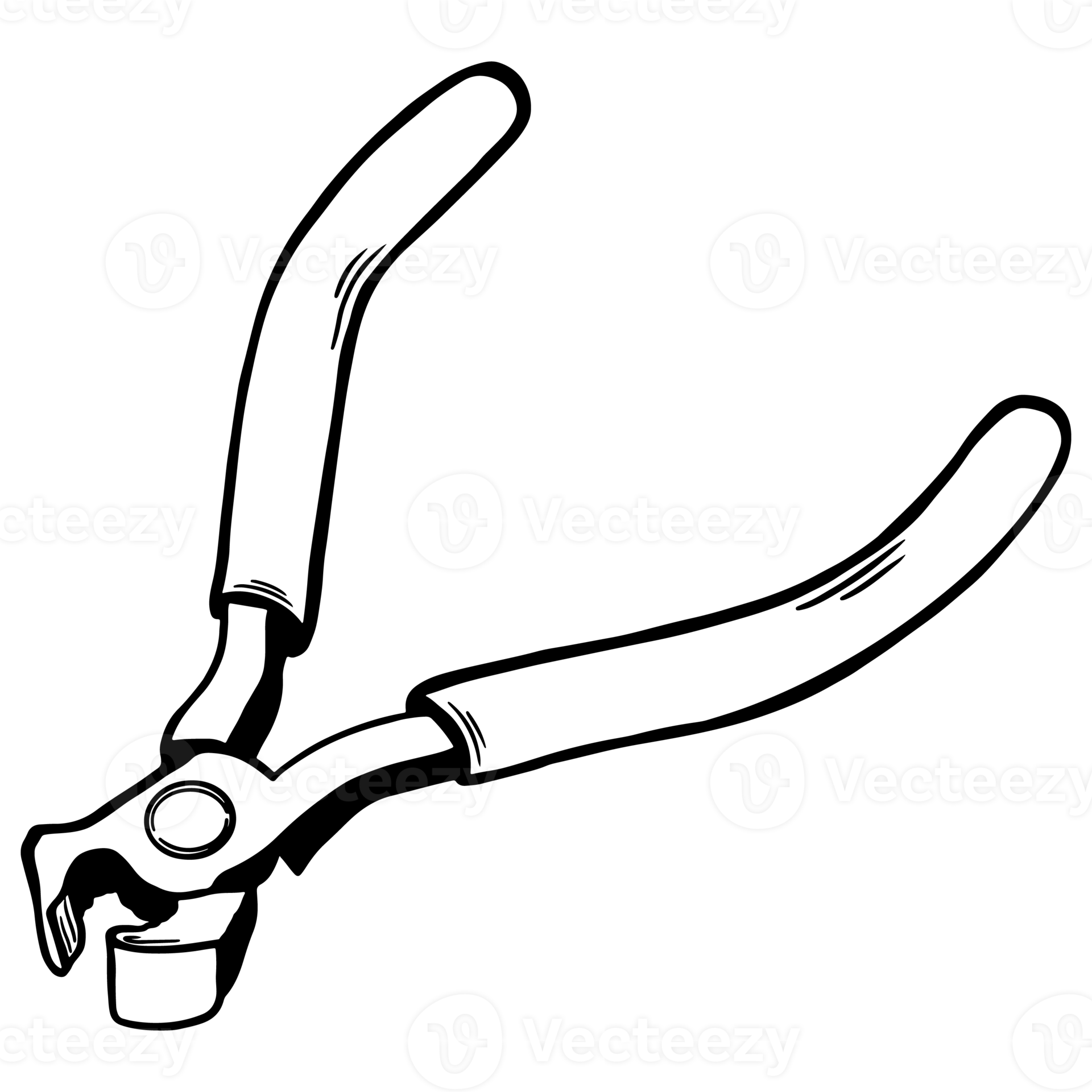 Pliers outline, Hand drawn outline illustration, Construction and