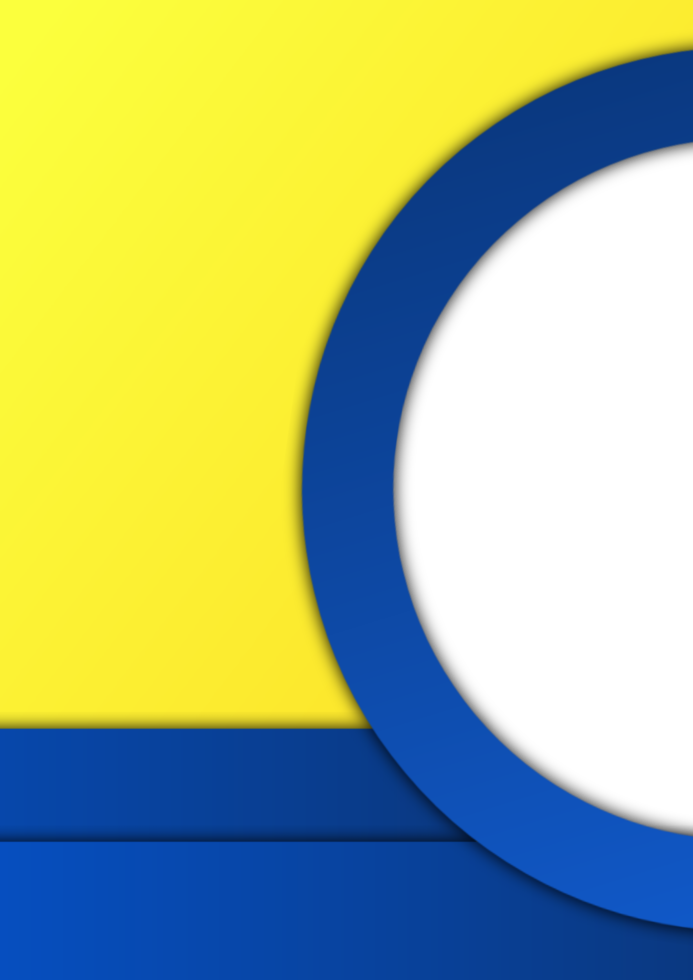 Simple and elegant flyer or poster templates background with blue and yellow main colors. Available transparent circle shape for image and text space. Suitable for advertising and promotion. png