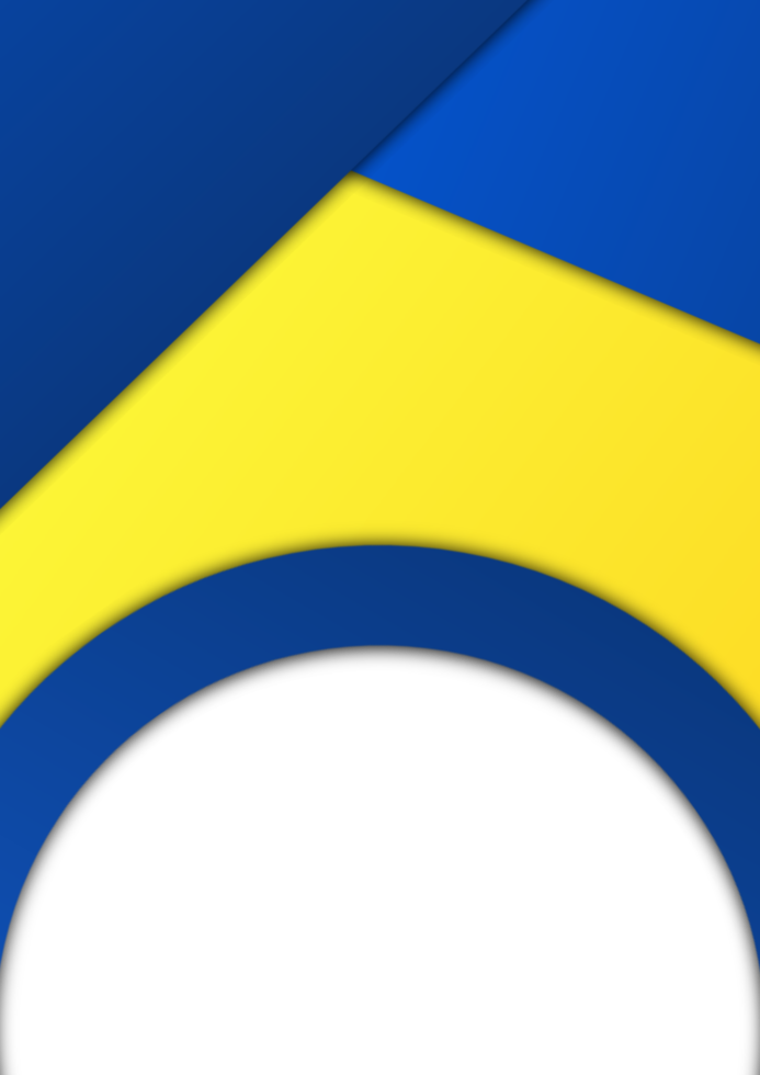 Simple and elegant flyer or poster templates background with blue and yellow main colors. Available transparent circle shape for image and text space. Suitable for advertising and promotion. png