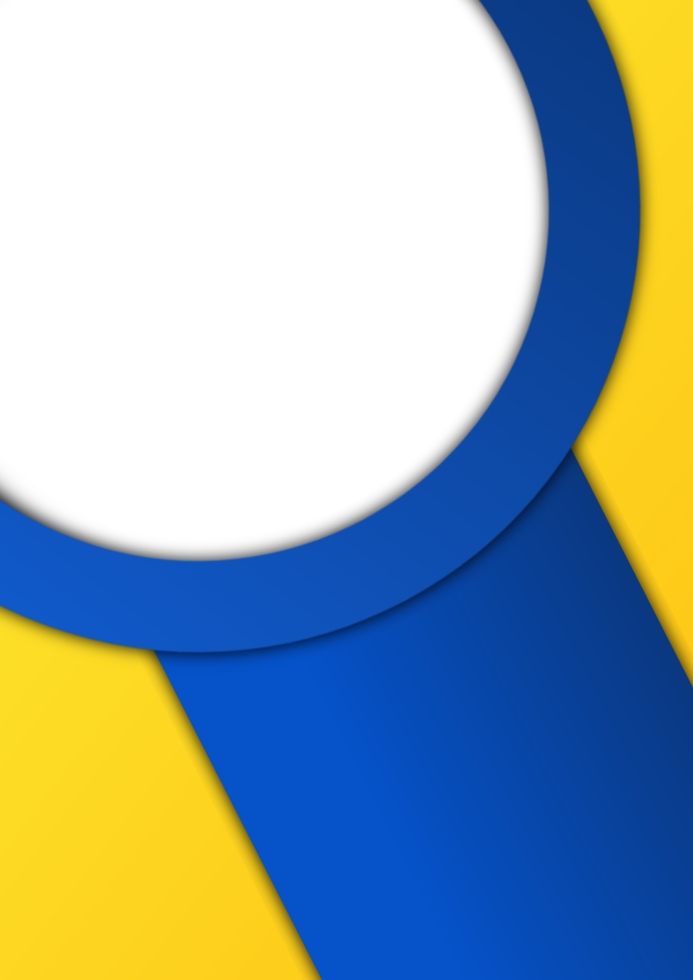 gemakkelijk en elegant folder sjabloon achtergrond met geel en blauw hoofd kleuren. cirkel vorm voor beeld of ruimte. beschikbaar voor tekst ruimte. geschikt voor school, campus, bedrijf, en industrie promoties. png