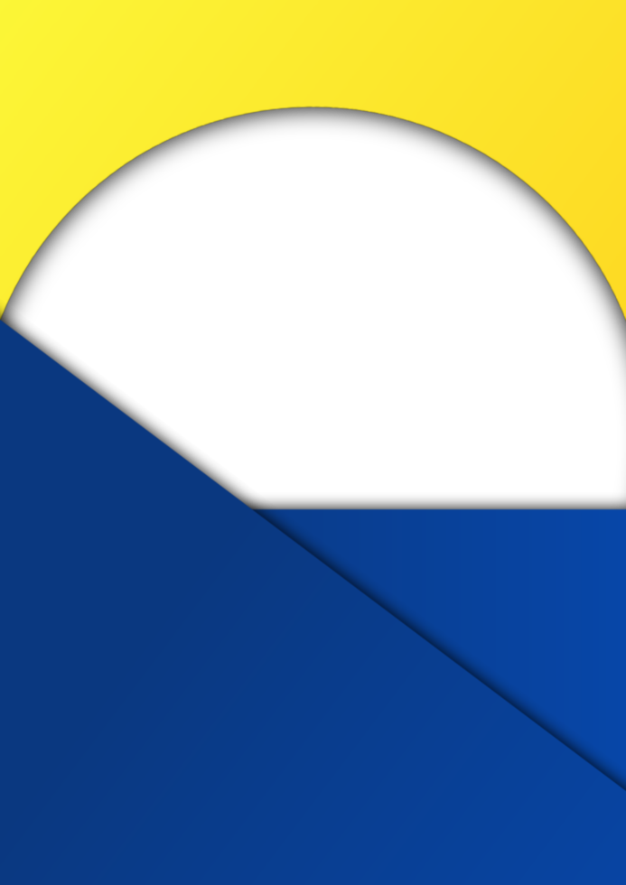 simples e elegante folheto ou poster modelos fundo com azul e amarelo a Principal cores. acessível transparente círculo forma para imagem e texto espaço. adequado para publicidade e promoção. png