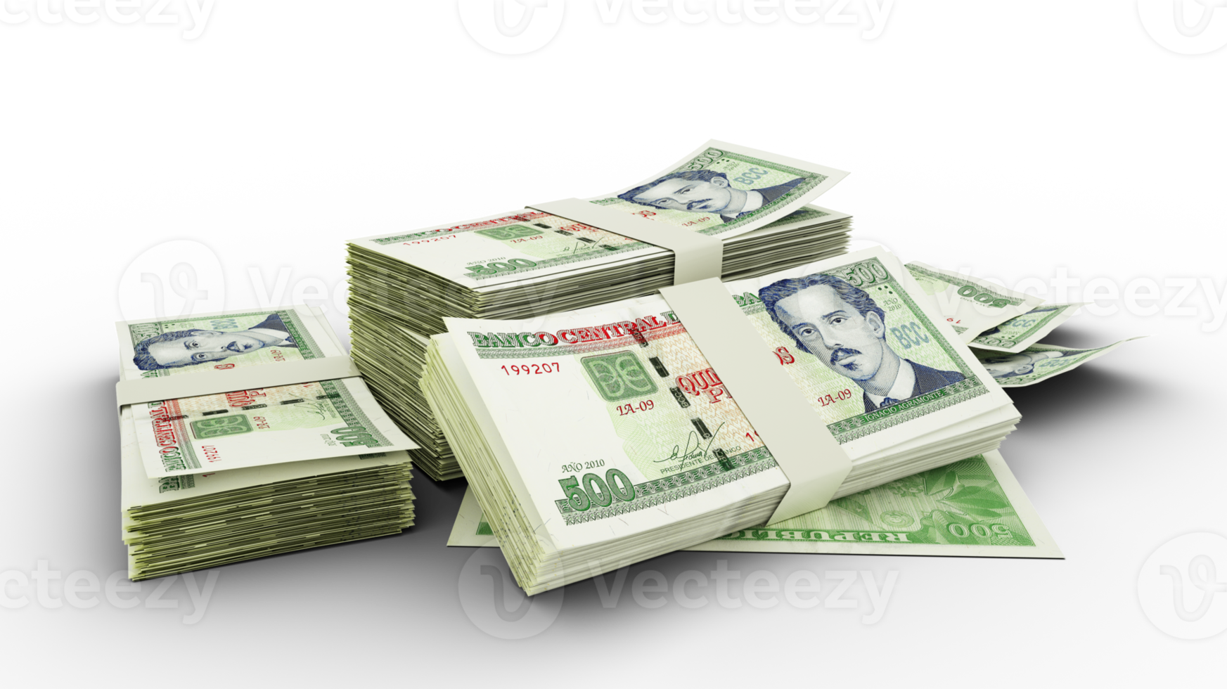 3D Stack of Cuban Peso notes png