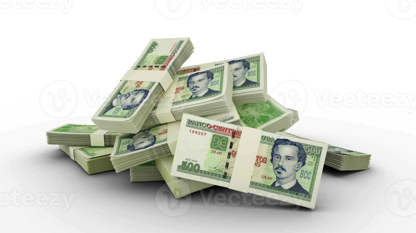 3D Stacks of Cuban Peso notes png