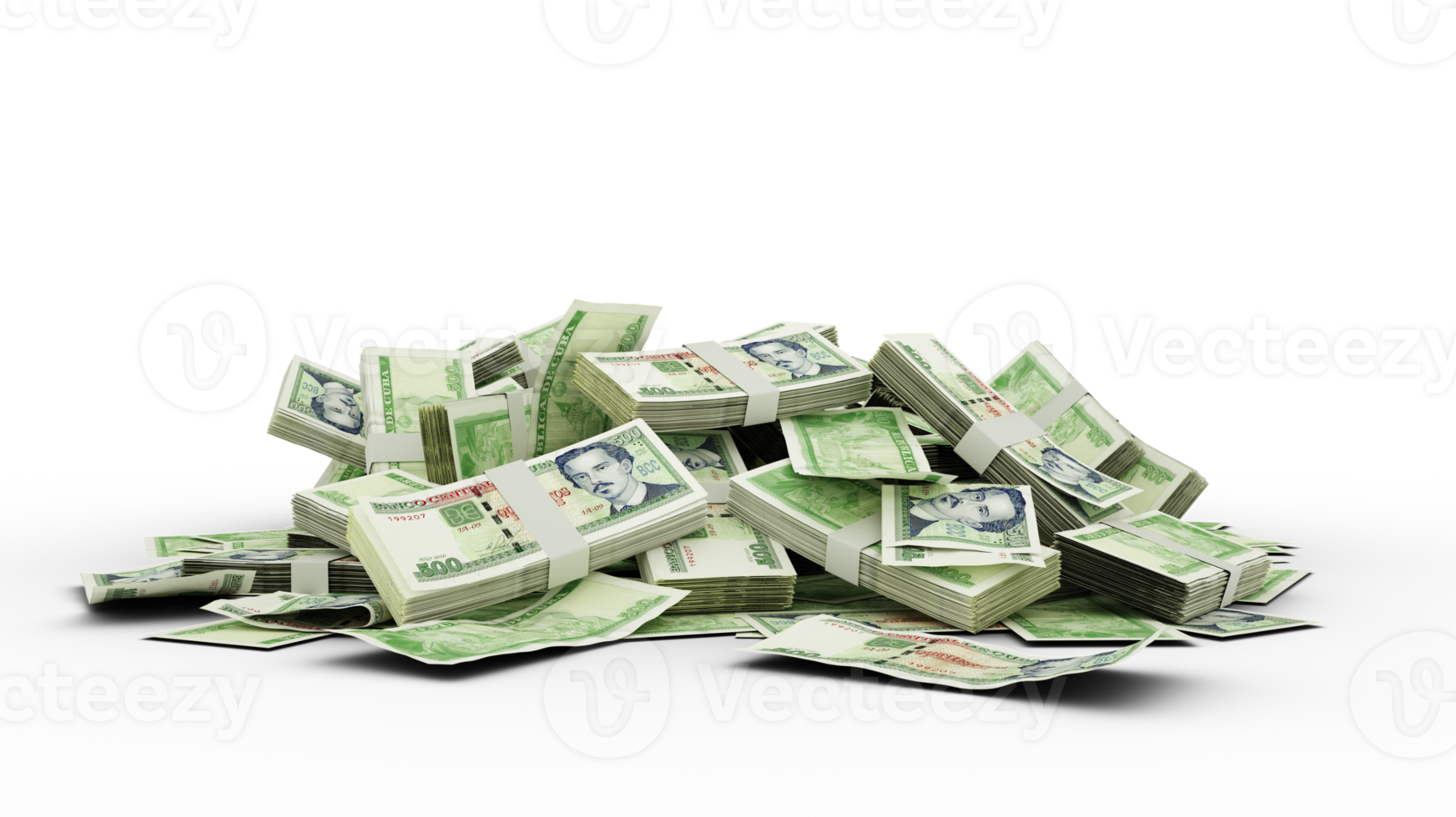 3D Stack of Cuban Peso notes png