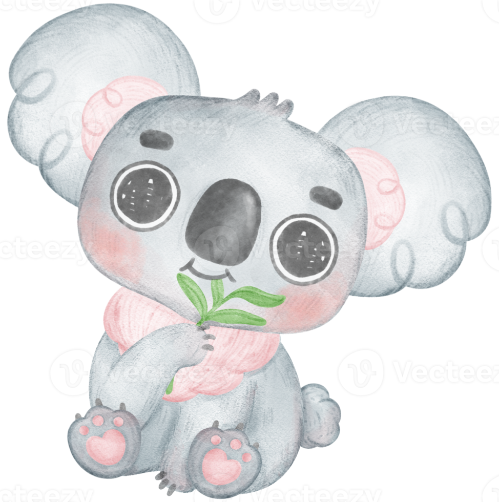 süß und kawaii glücklich Lächeln Baby Koala Kindergarten Tierwelt Tier Aquarell Hand Gemälde png