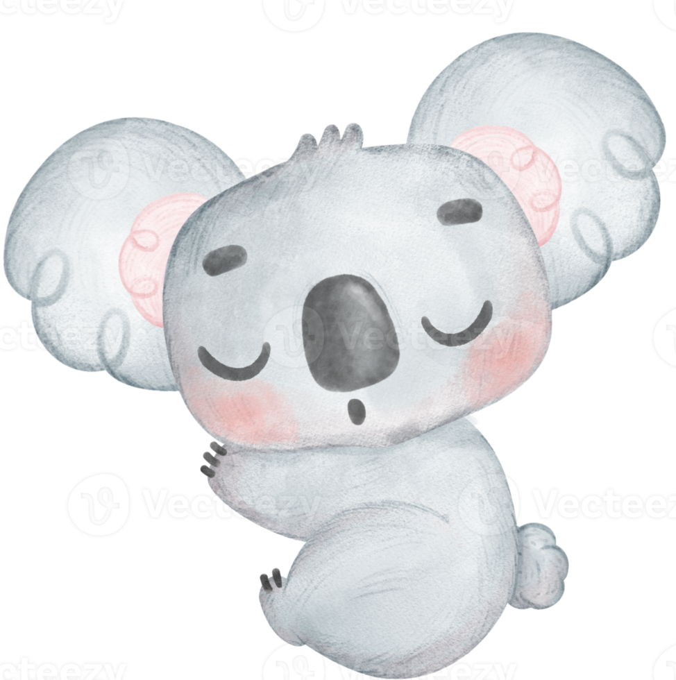 schattig en kawaii gelukkig glimlach baby koala kinderkamer dieren in het wild dier waterverf hand- schilderij png