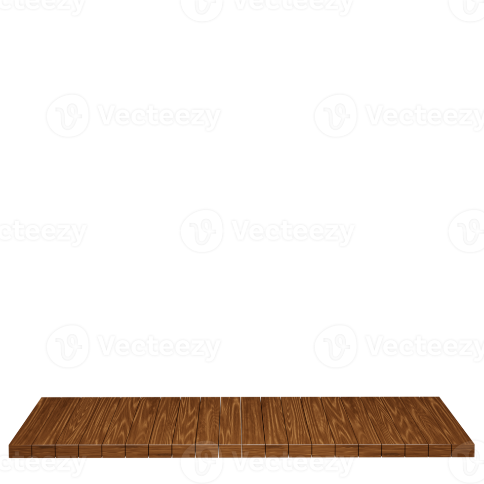 Holztisch, Holztischplatte Vorderansicht 3D-Render isoliert png