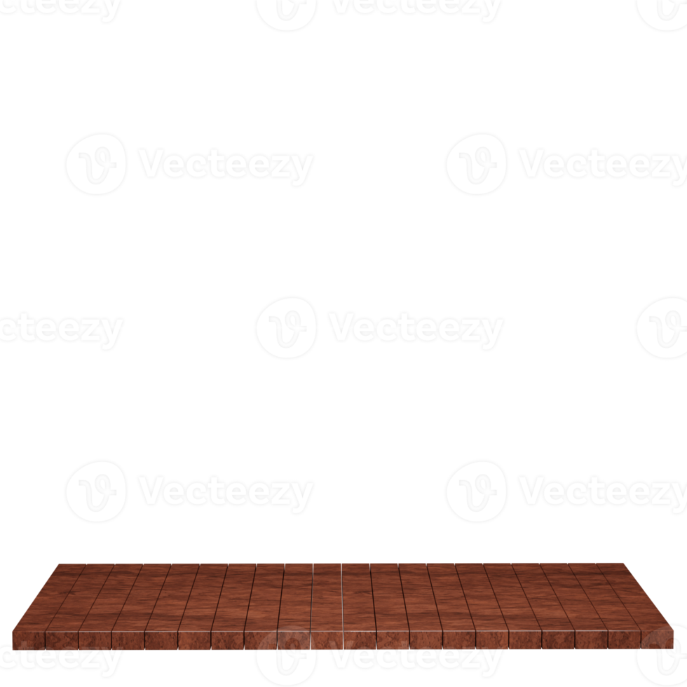 trä- tabell, trä tabell topp främre se 3d framställa isolerat png