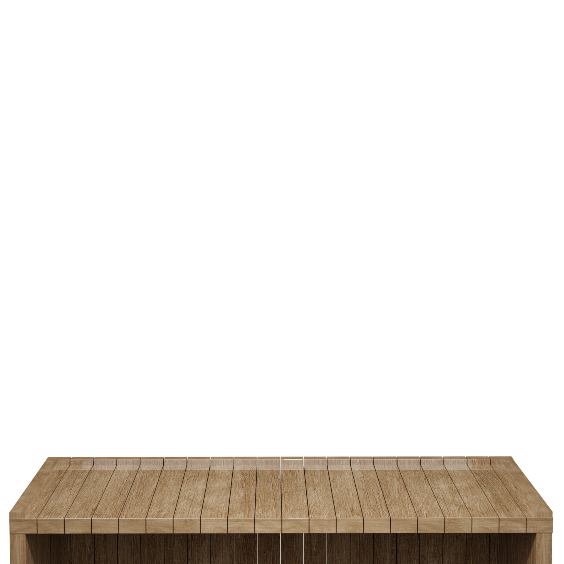 Wooden table, wood table top front view 3d render isolated 21077644 PNG