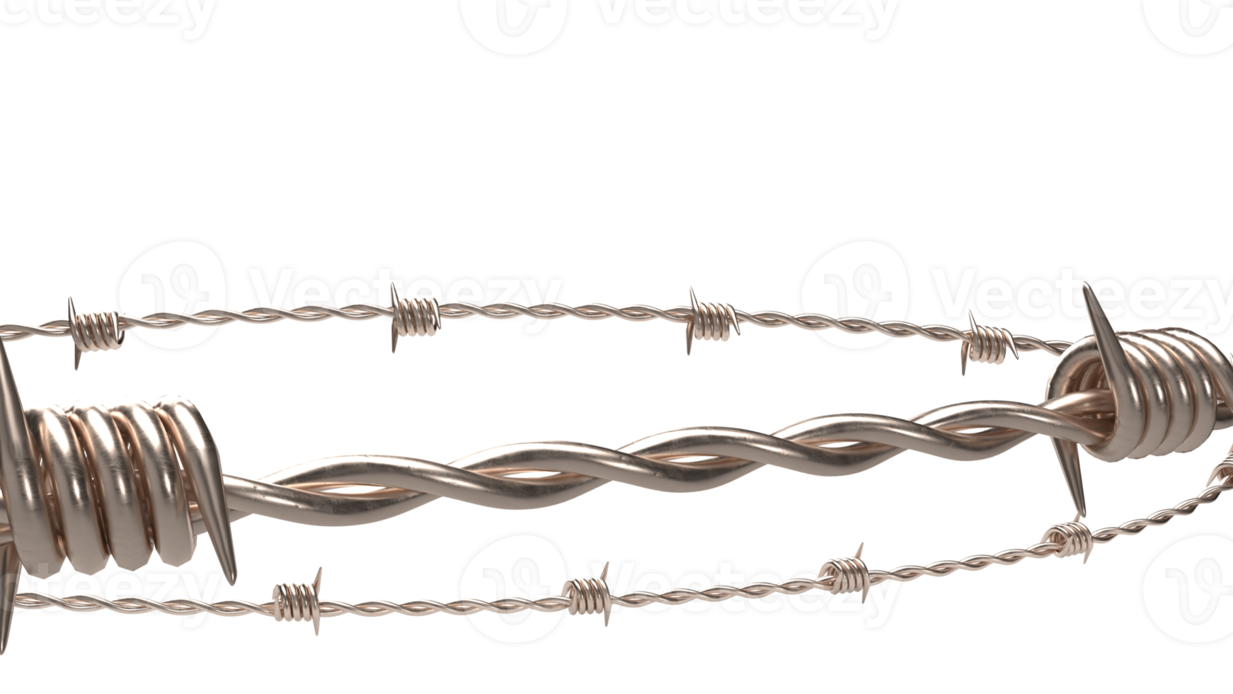 The barbed wire png image 3d rendering