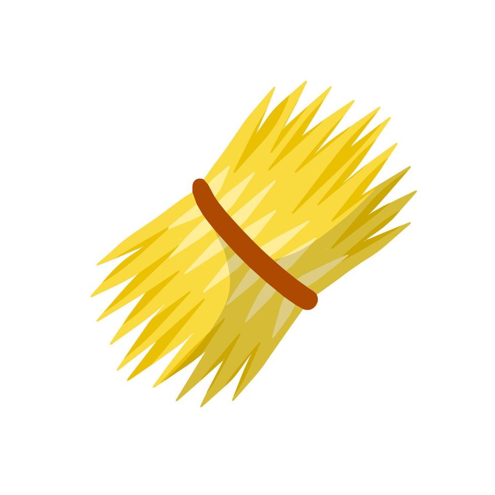 Sheaf of wheat ears. Rural crop. Cartoon flat illustration. Bunch of harvest. Rustic bread making. Autumn and the element of fertility vector