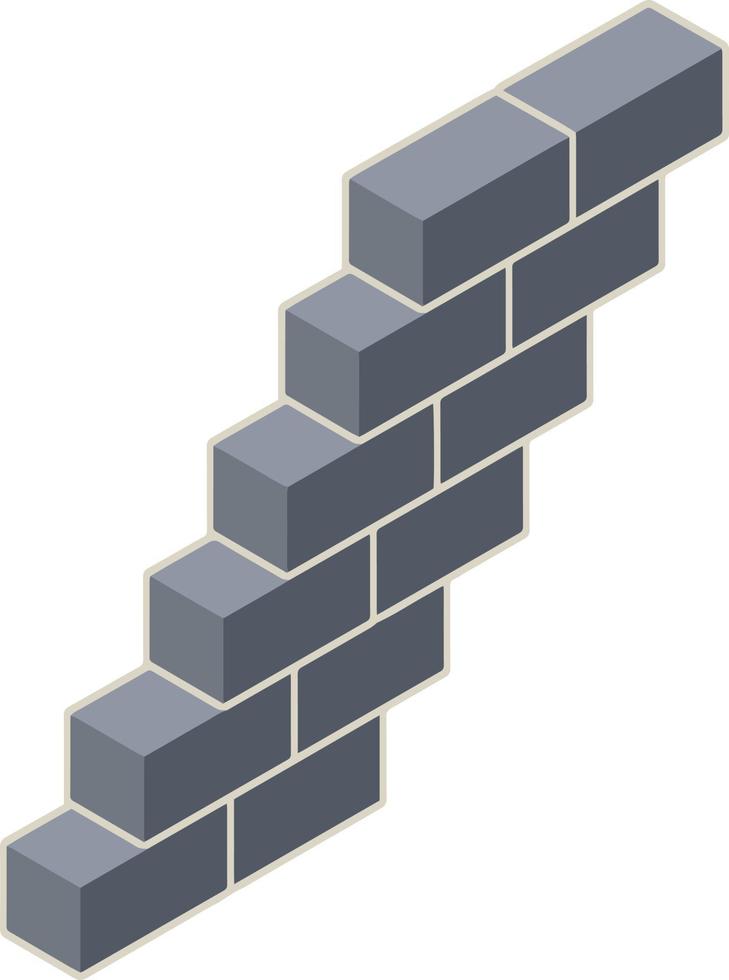 Brick stairs to the top. Construction of buildings. Material for repair. Isometric view vector