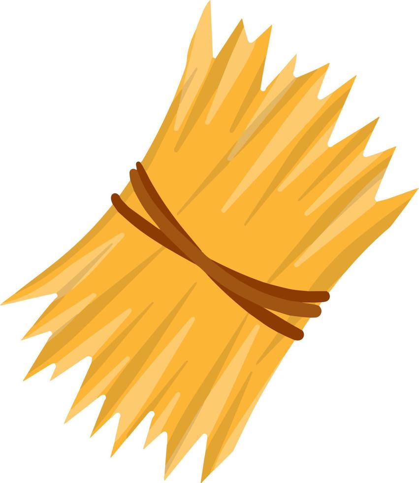 Sheaf of wheat ears. Rural crop. Cartoon flat illustration. Bunch of harvest. Rustic bread making. Autumn and the element of fertility vector