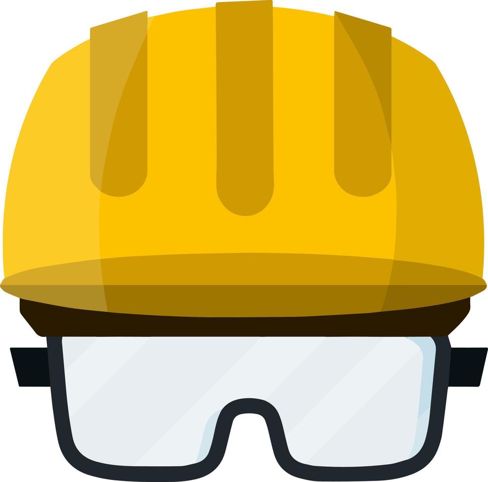 Trabajador con gafas de seguridad. constructor con equipo de seguridad.