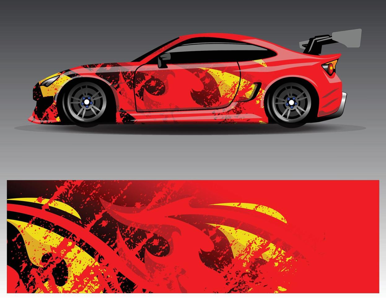 Car wrap design vector. Graphic abstract stripe racing background kit designs for wrap vehicle  race car  rally  adventure and livery vector