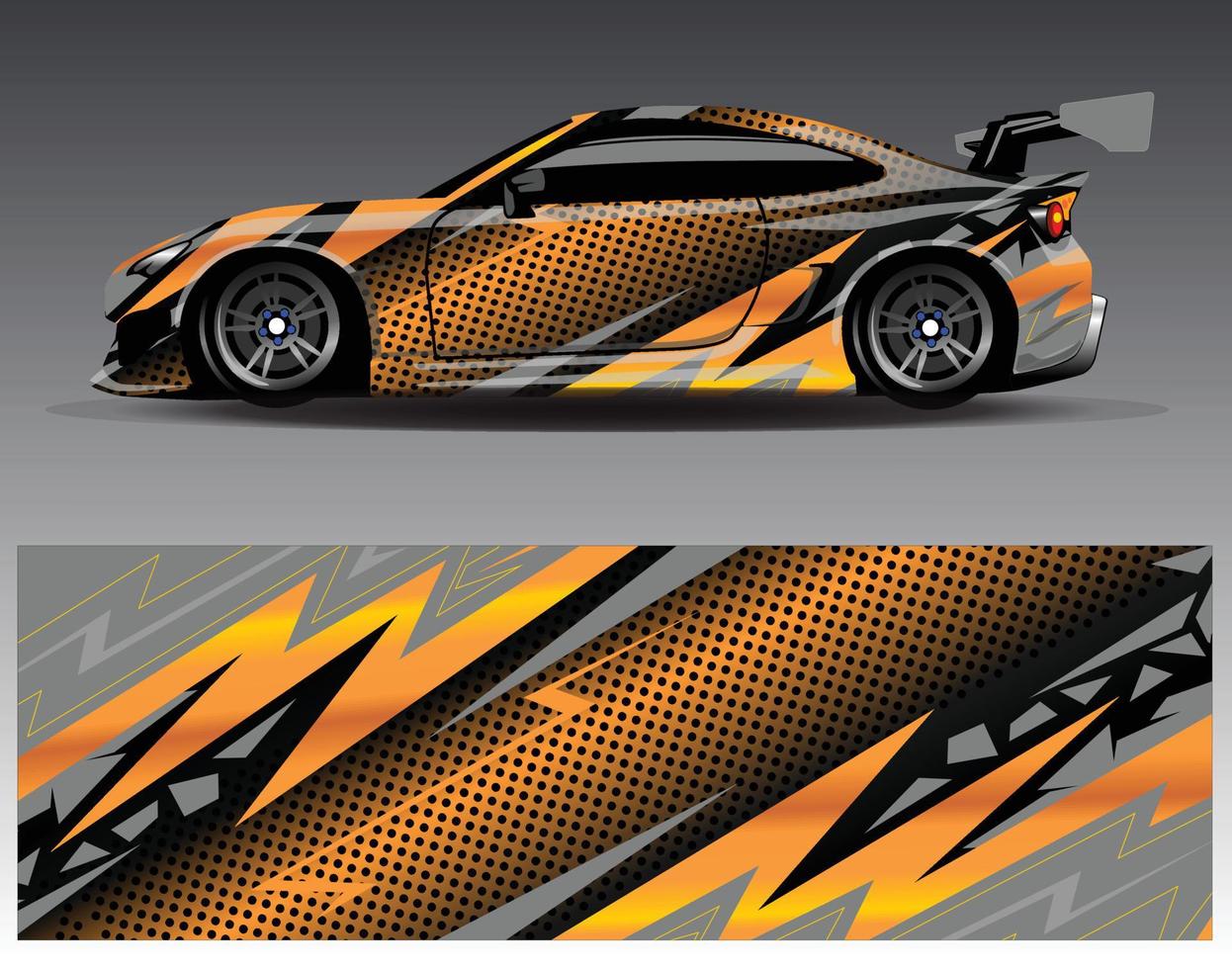 Car wrap design vector. Graphic abstract stripe racing background kit designs for wrap vehicle  race car  rally  adventure and livery vector